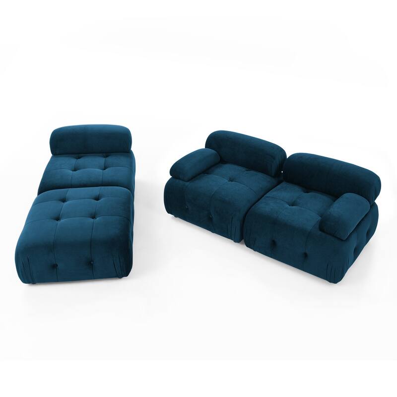 Ouyessir Modern Velvet Upholstered Large Modular Sectional Sofa with Removable Armrest