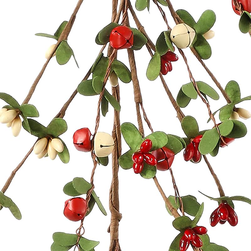 48" Country Berry Jingle Bell Garland - Natural Red - 48-Inch