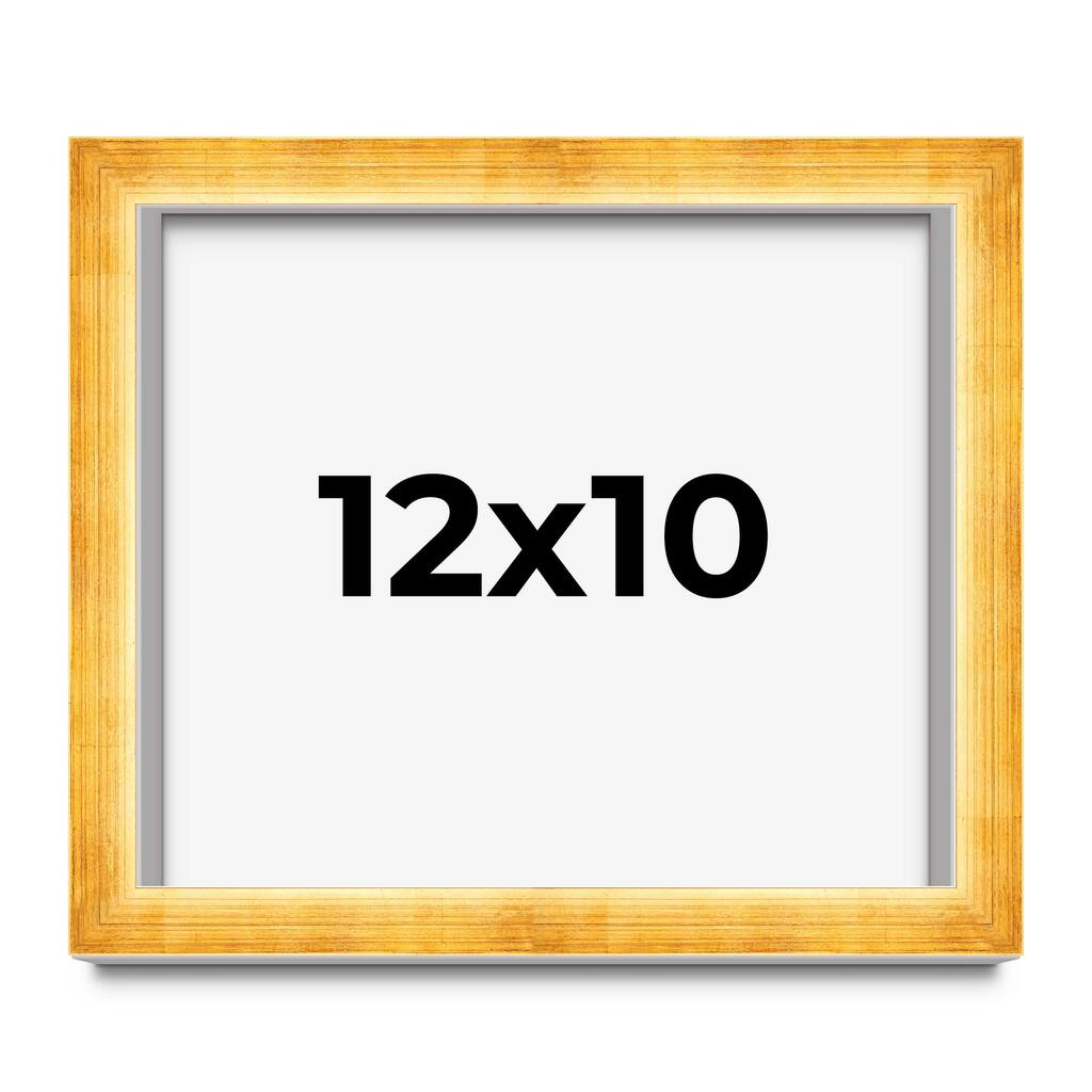 12x10 Shadow Box Frame Gold | 1.625 Inches Deep Real Wood Traditional