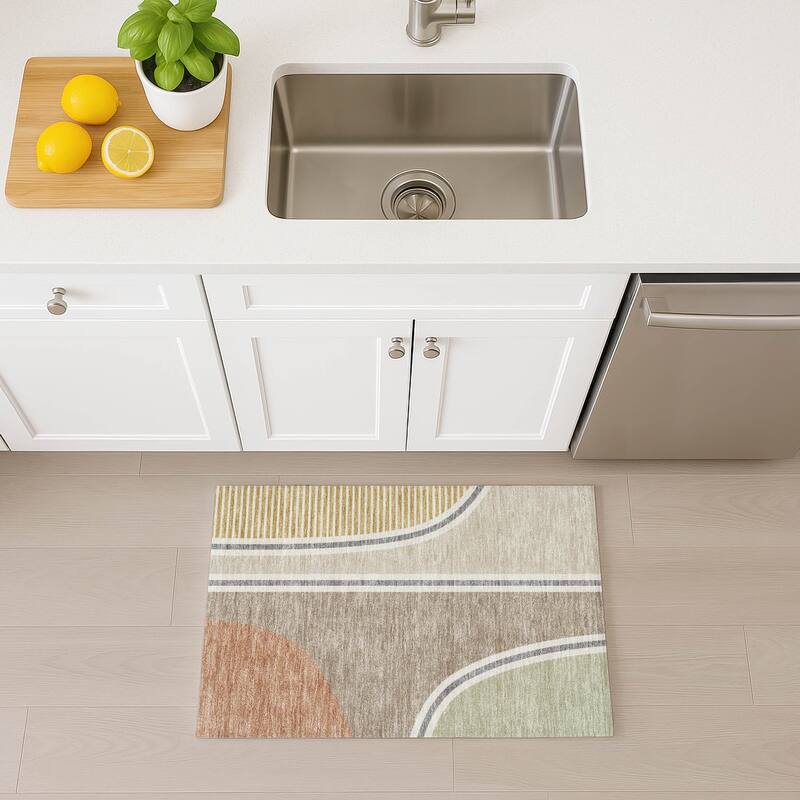 Machine Washable Indoor/ Outdoor Contemporary Keely Chantille Rug