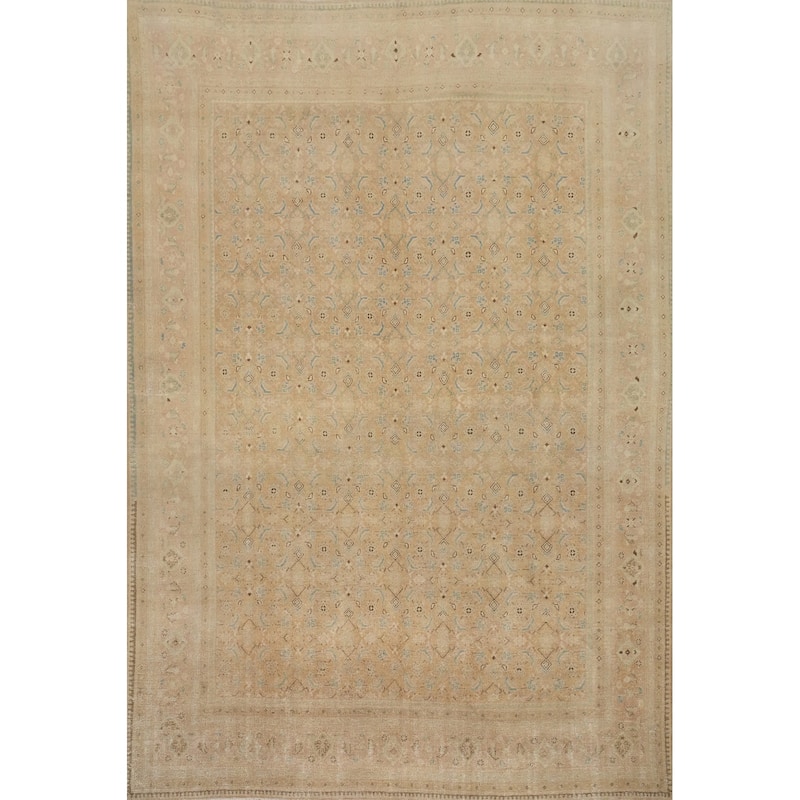 Hand Knotted Oriental 100% Wool Carpet Traditional All-Over Oranges & Rust Mahal Area Rug - 13' 1'' X 10' 0''