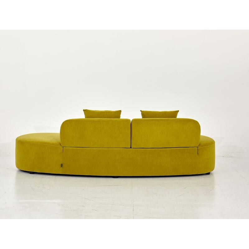 US Pride Furniture 90.2 inch Elegant Half Moon Design Curved Luxury 4-Seat Sofa with High-Density Foam Filled
