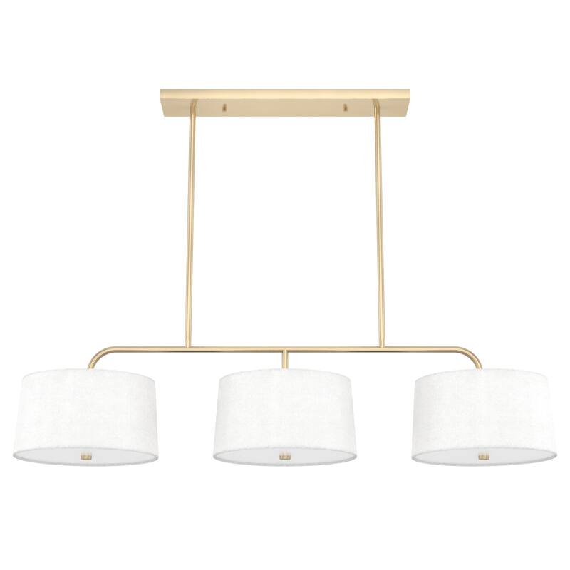 Hunter Cottage Hill Linear Chandelier - Dining Room, Kitchen Island - Modern, Transitional - Fabric Shades