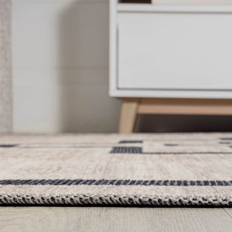 JONATHAN Y Raita Medallion Textured Weave Machine Washable Area Rug