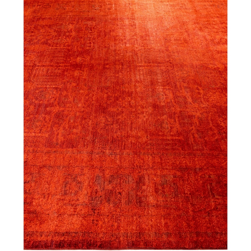 Overdyed One-of-a-Kind Hand-Knotted Area Rug - Orange - 8' 2" x 9' 10"
