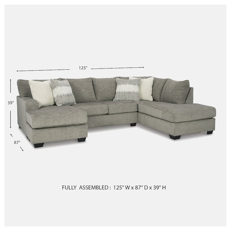 Signature Design by Ashley Creswell Gray 2-Piece Sectional with Chaise - 125"W x 87"D x 39"H