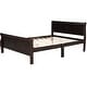preview thumbnail 13 of 23, Classic Sleigh Bed Queen Size Platform Bed with Curved Headboar and Footboard, Solid Pine Wood Panel Bed Frame with Slat Support