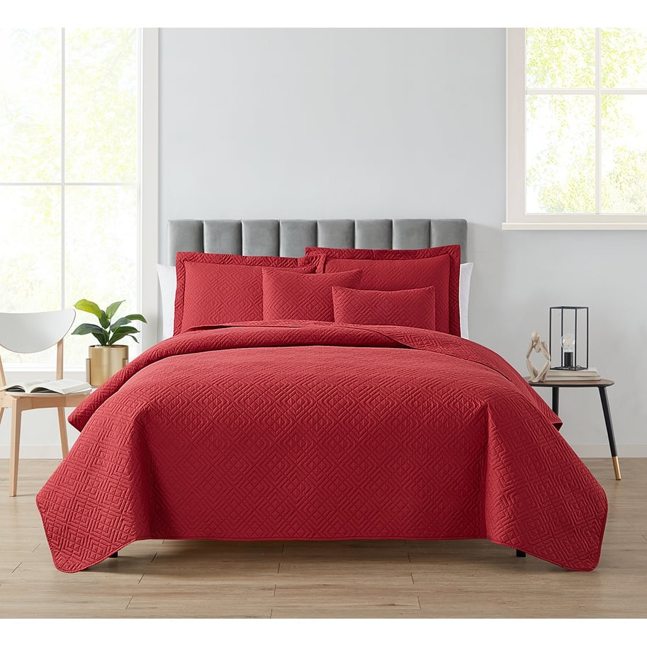 Empyrean Bedspread Quilt Set - Embossed Pinsonic Lightweight Coverlet Set