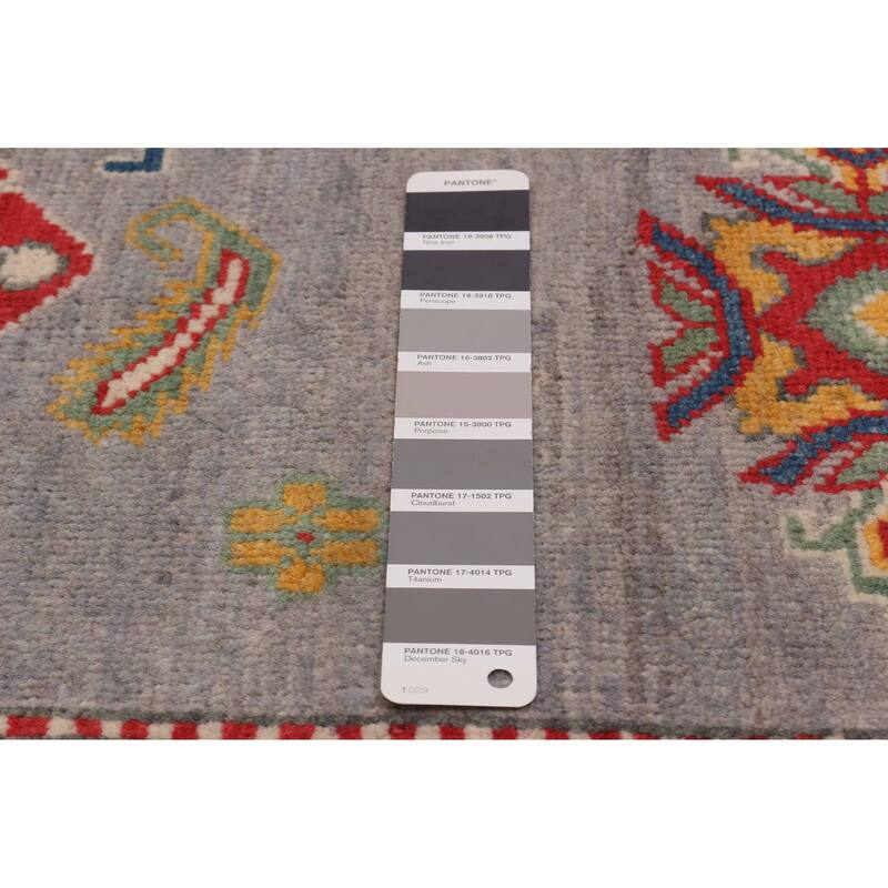 ECARPETGALLERY Hand-knotted Uzbek Ghazni Grey Wool Rug - 8'11 x 11'9