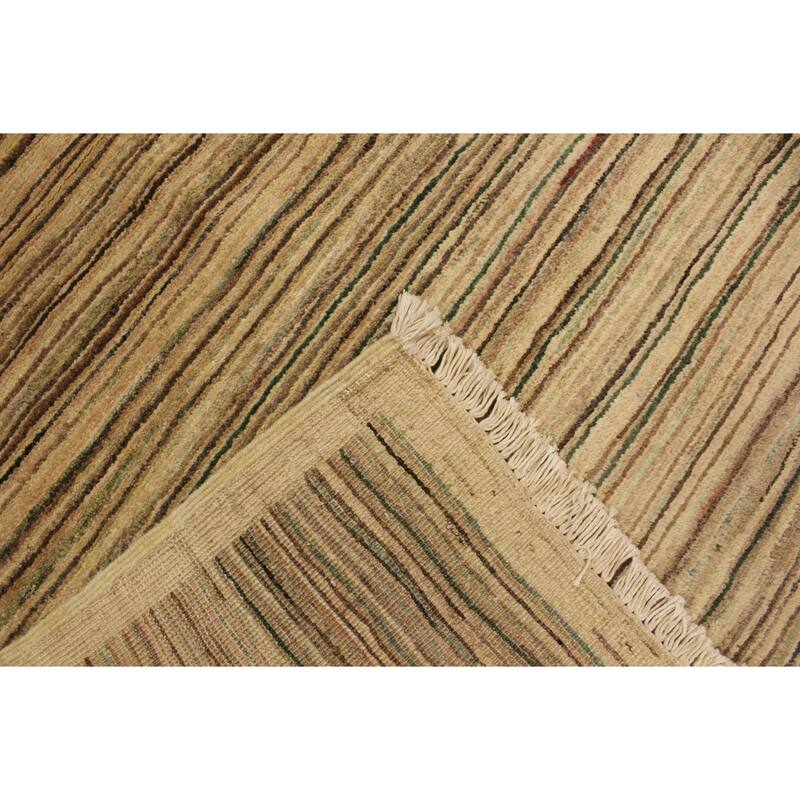 Modern Minimalist Gabbeh Hand Knotted Wool Area Rug