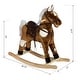 preview thumbnail 7 of 7, Kids Metal Plush Ride-On Rocking Horse Chair Toy With Nursery Rhyme Music - Dark Brown - Dark Brown