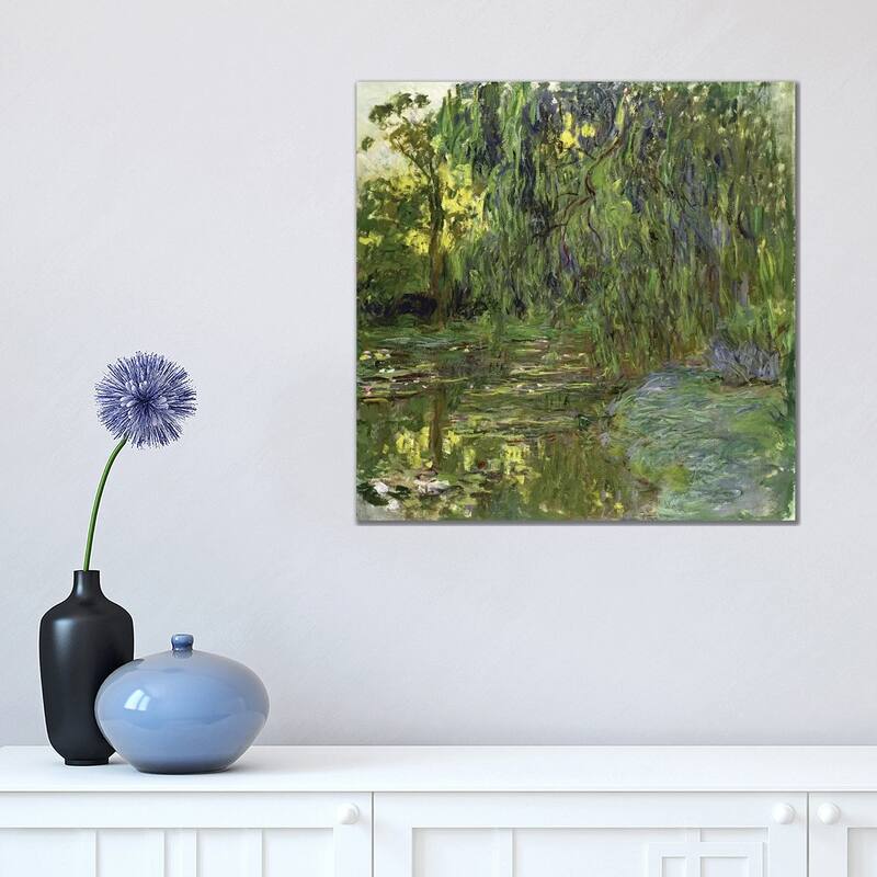 iCanvas "Weeping Willows, The Waterlily Pond at Giverny, c.1918 " by Claude Monet Canvas Print - 18x18x1.5