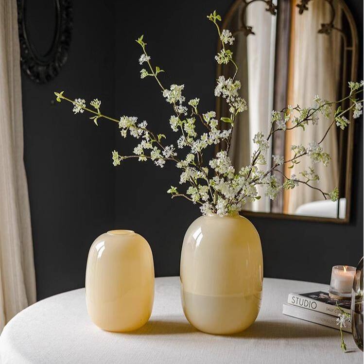 RusticReach Modern Glass Vase in Yellow