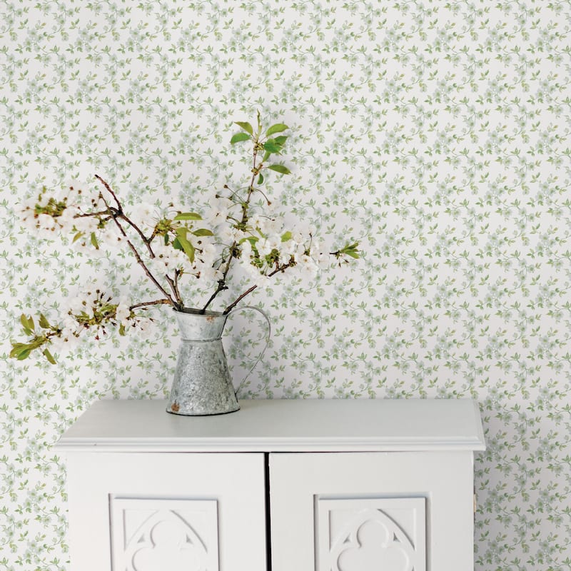 Galerie Wallcoverings Secret Garden Delicate Flower Trail Non-woven Matte Wallpaper Roll