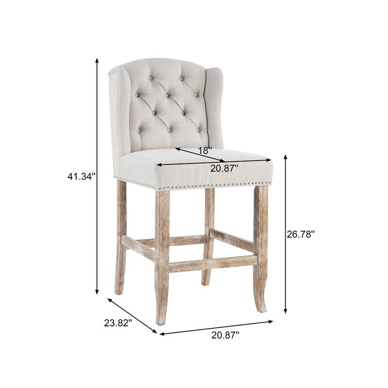 Foxcroft Wingback Counter Stool (Set of 2) by Christopher Knight Home