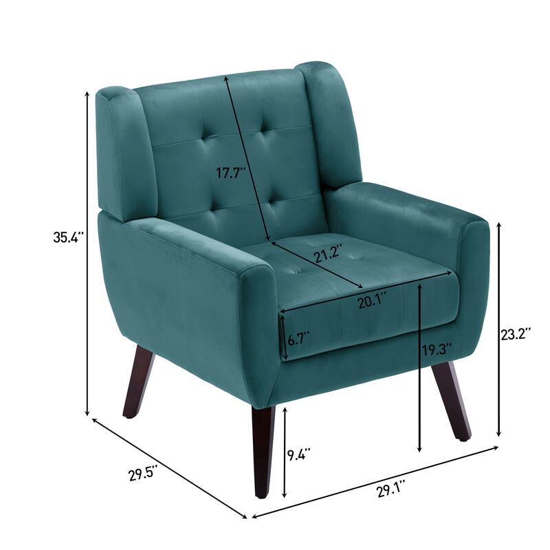 Set of 2 Tufted Upholstered Accent Armchair