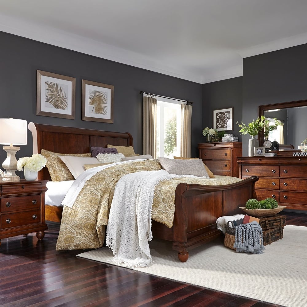Liberty Furniture Sleigh Bed, Dresser & Mirror, Chest, Nightstand - California King, King, Queen