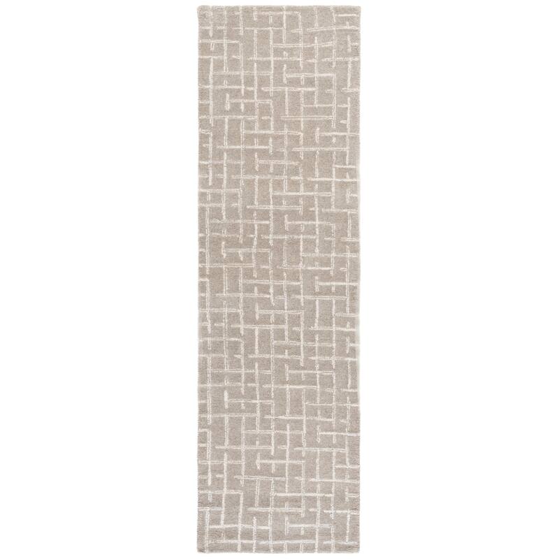 SAFAVIEH Handmade Ebony Karitas Wool Rug - 2'3" x 8' Runner - Grey