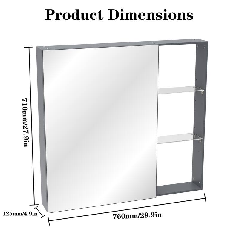 30"x 28" Medicine Cabinet with Mirror