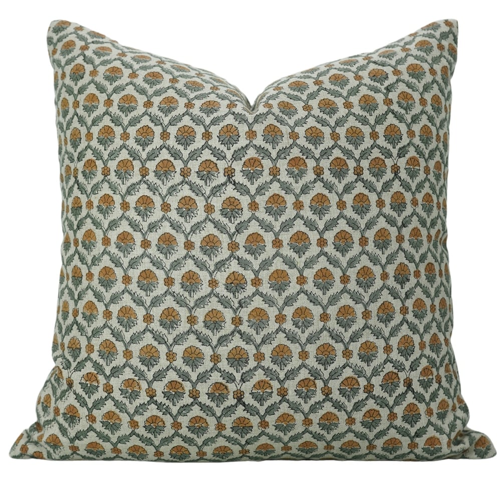 Fabdivine Polka Dots Grey Pure Linen Cushion Cover Soft, 12x20 Inches Handmade Block Print Bedroom or Farmhouse Décor, Shivri