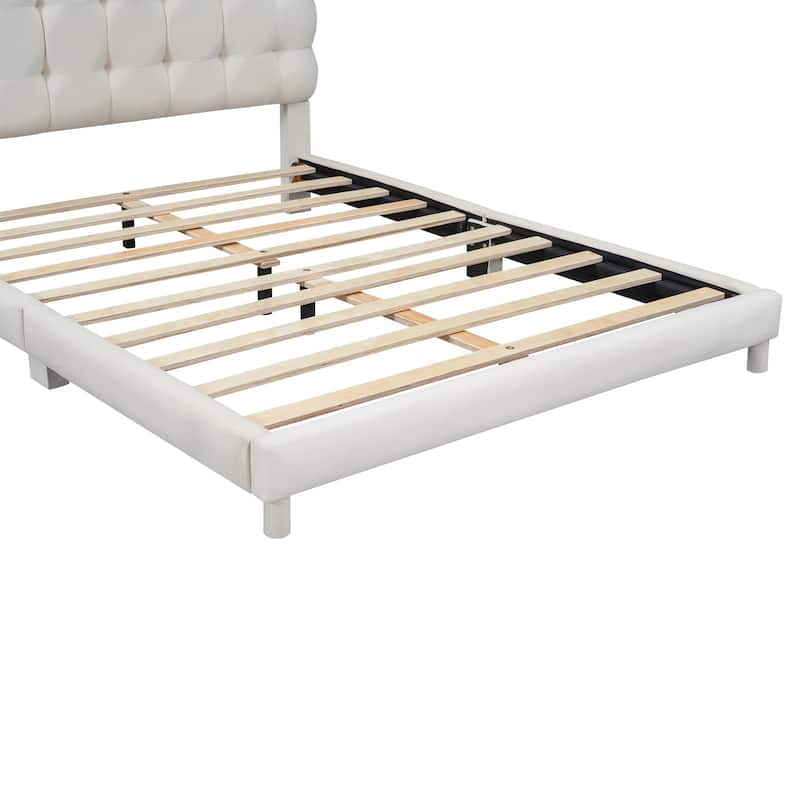 Upholstered Platform Bed with Soft Headboard