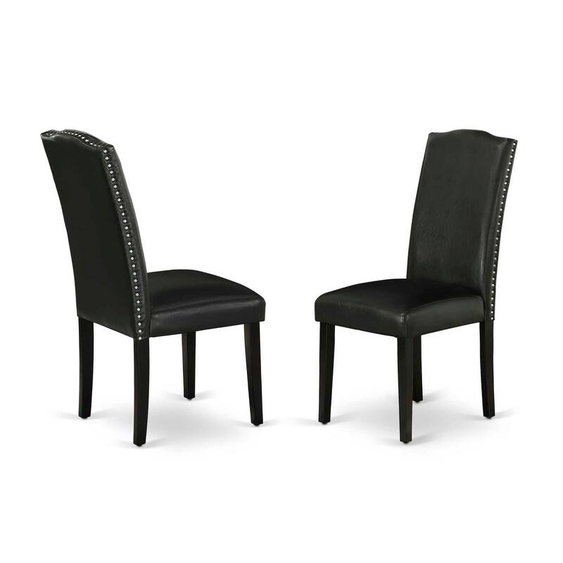 HomeStock 3-Piece Black Finish Rectangular Solid Wood Top with Butterfly Leaf Dining Table Set