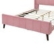 preview thumbnail 45 of 72, Twin/Full/Queen Size Velvet Upholstered Platform Bed Frame with Headboard and Wooden Slats Support, No Box Spring Needed