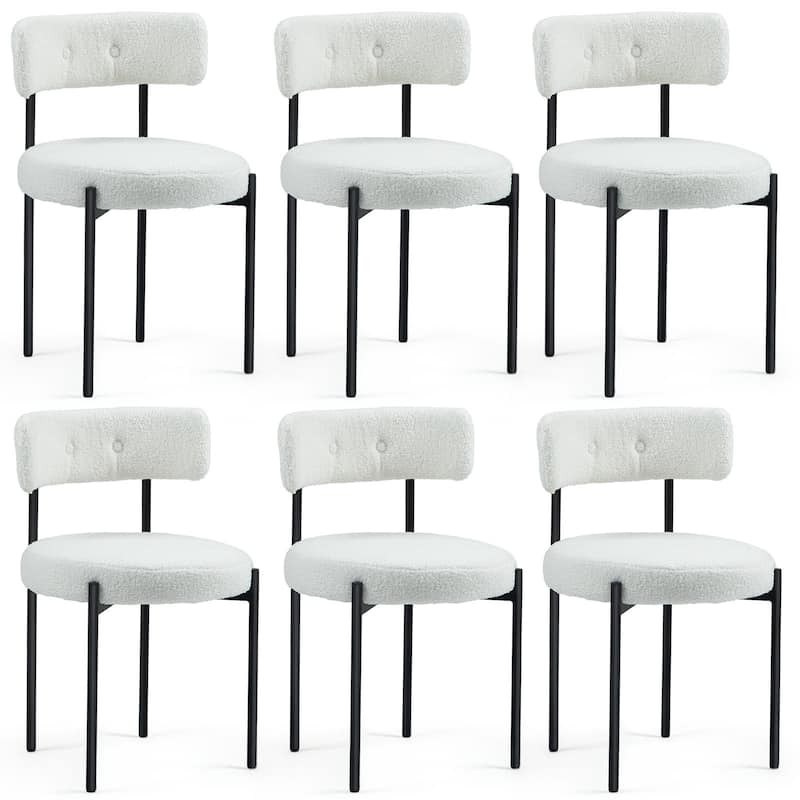 AVAWING Dining Chairs Mid-Century Modern Kitchen Chairs Set of 6 - White