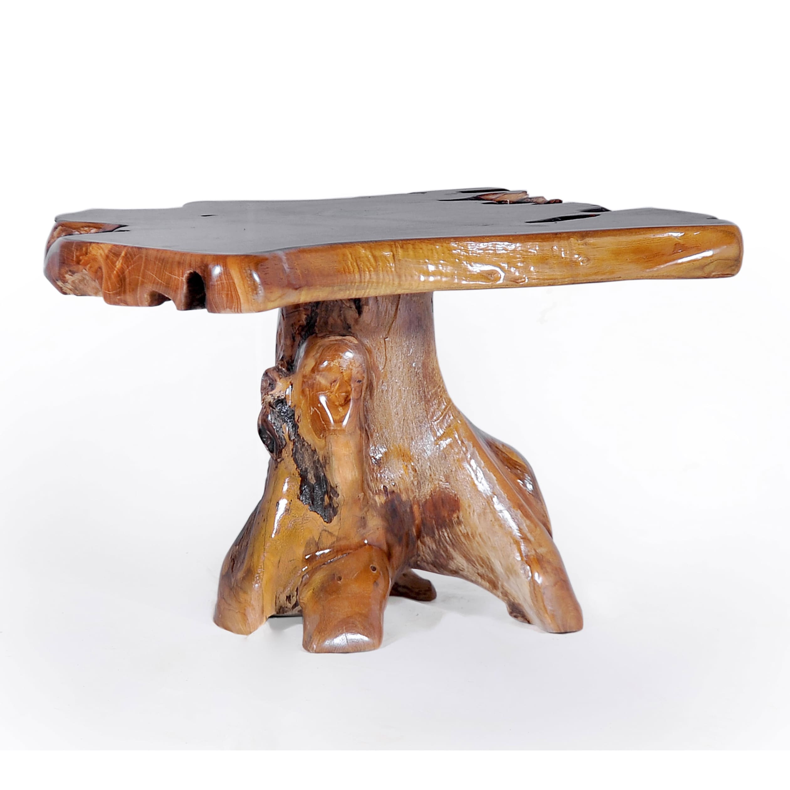 Chic Teak Rustic Teak Wood Slab Coffee Table Overstock 31797314