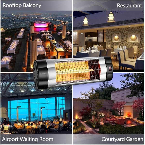 SURJUNY Patio Heater, Electric Wall-Mounted Outdoor Heater with LCD  Display, Indoor/Outdoor Infrared Heater 1500W - Bed Bath u0026 Beyond - 30677795