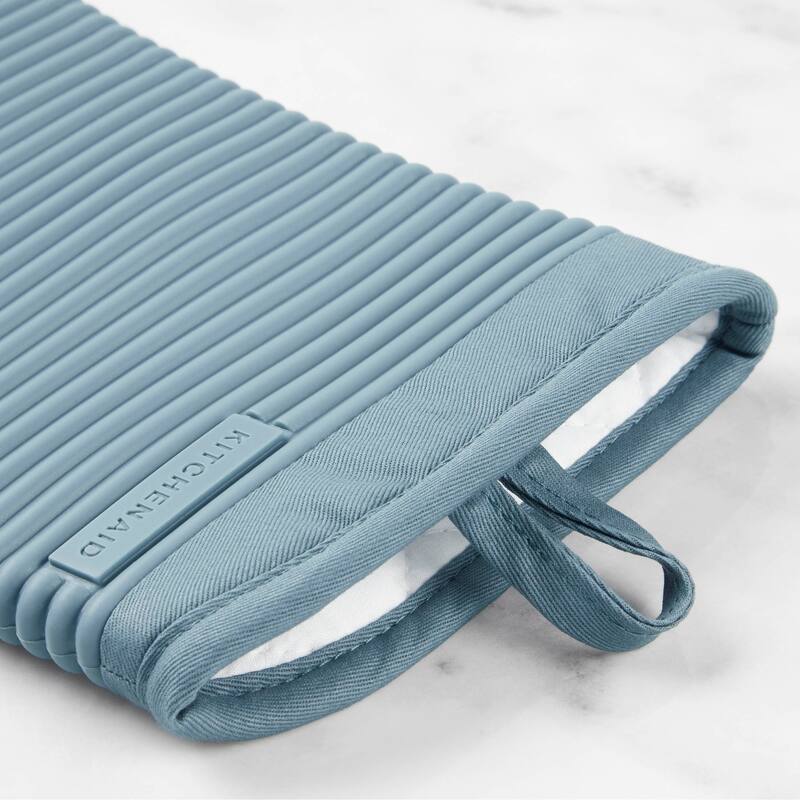 KitchenAid Ribbed Soft Silicone Oven Mitt 2-Pack Set, 7.5"x13"