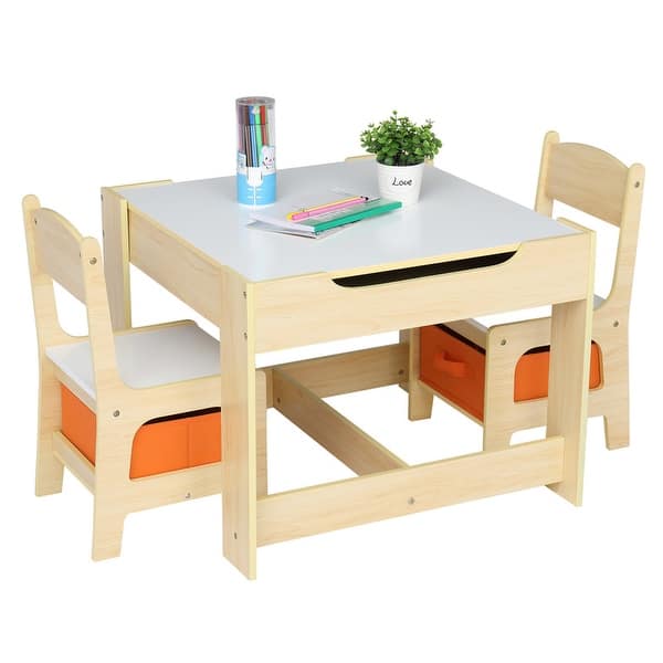 slide 2 of 16, Wooden 3 Pcs Kids' Table & Chair Sets Multi