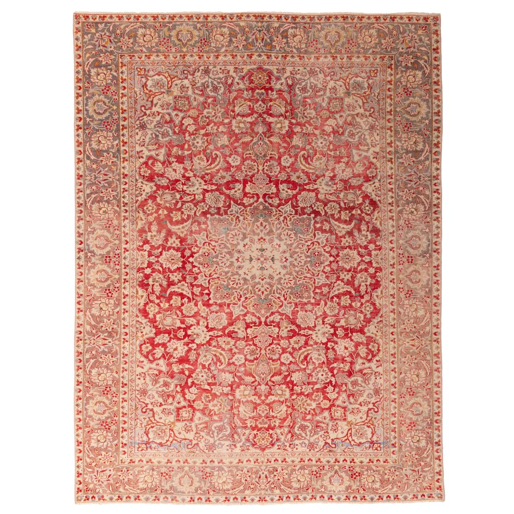 ECARPETGALLERY Hand-knotted Antalya Vintage Red Wool Rug - 9'3 x 12'3