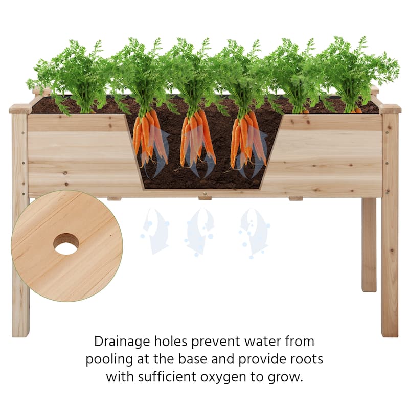 Yaheetech Raised Wooden Garden Bed Flower Boxes and Vegetable Planter