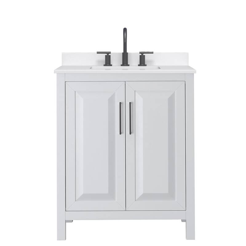Daria 30-inch Single Vanity, 3 Hole Quartz Top