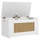 preview thumbnail 4 of 7, Kids Rattan Toy Storage Box with Flip Top Lid and Safety Hinge Handles-White