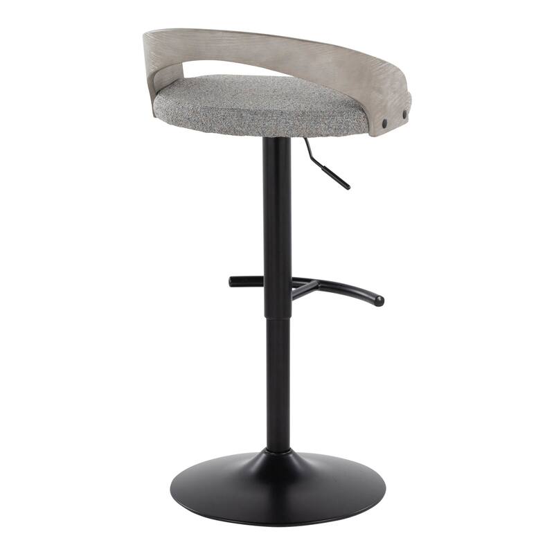 Grotto Adjustable Barstool with Back Base- Set Of 3