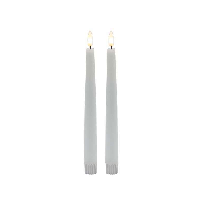 Pointed Flameless Taper Candles - 8.5" - Set of 2