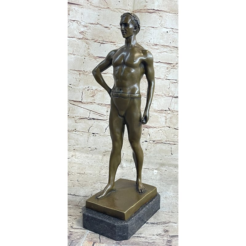Muscular Roman Man Male Figure Emperor Clical Figure Bronze Sculpture