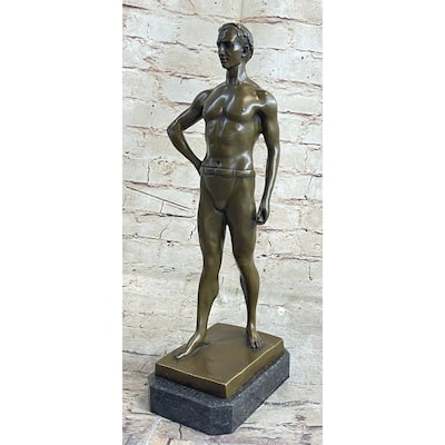 Muscular Roman Man Male Figure Emperor Clical Figure Bronze Sculpture