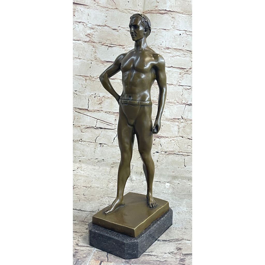 Muscular Roman Man Male Figure Emperor Clical Figure Bronze Sculpture
