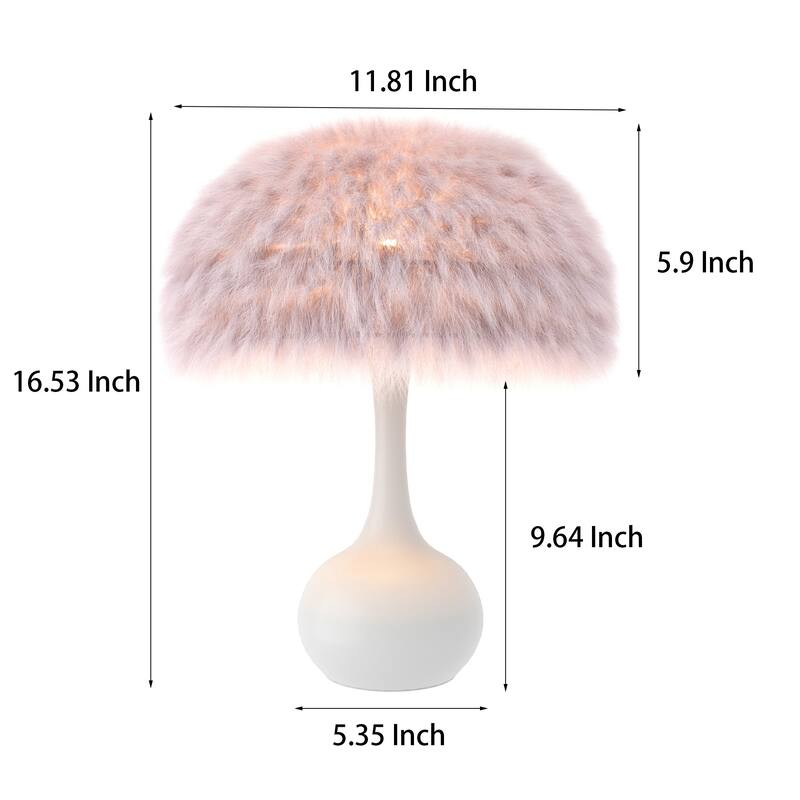 Acroma Teardrop Base Spherical Table Lamp with Feather Accents