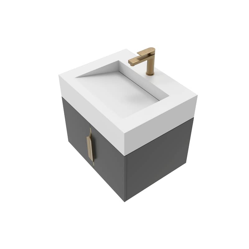 Nile 24-Inch Wall Mounted Bathroom Vanity Set w/ White Top
