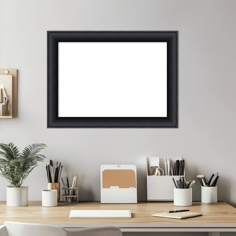 Amanti Art Nero Black Framed Dry Erase Magnetic Board