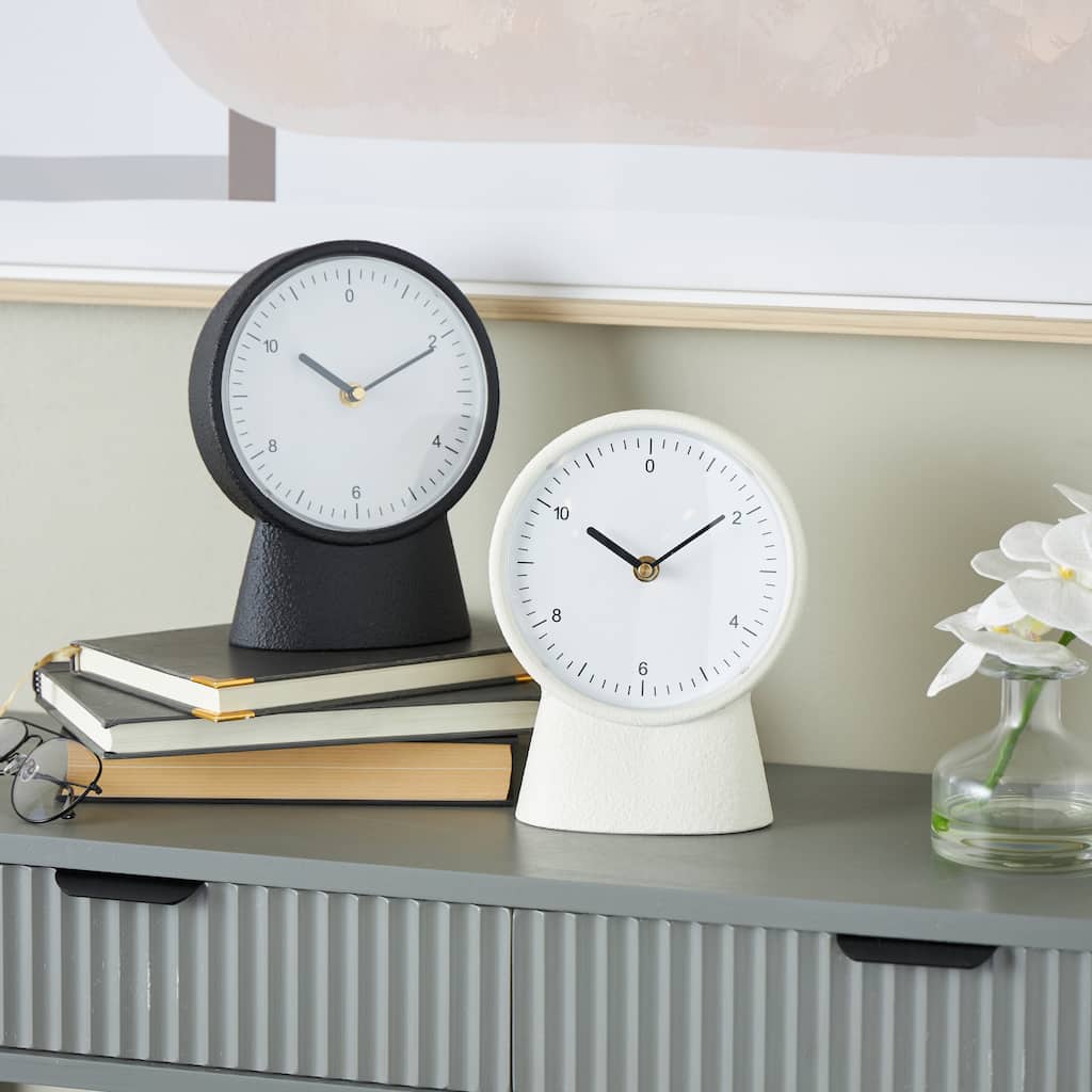 Multi Colored Metal Textured Decorative Clock with Gold Accents (Set of 2)