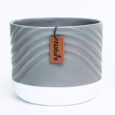 Gray With White Base And Nature Tag Planter