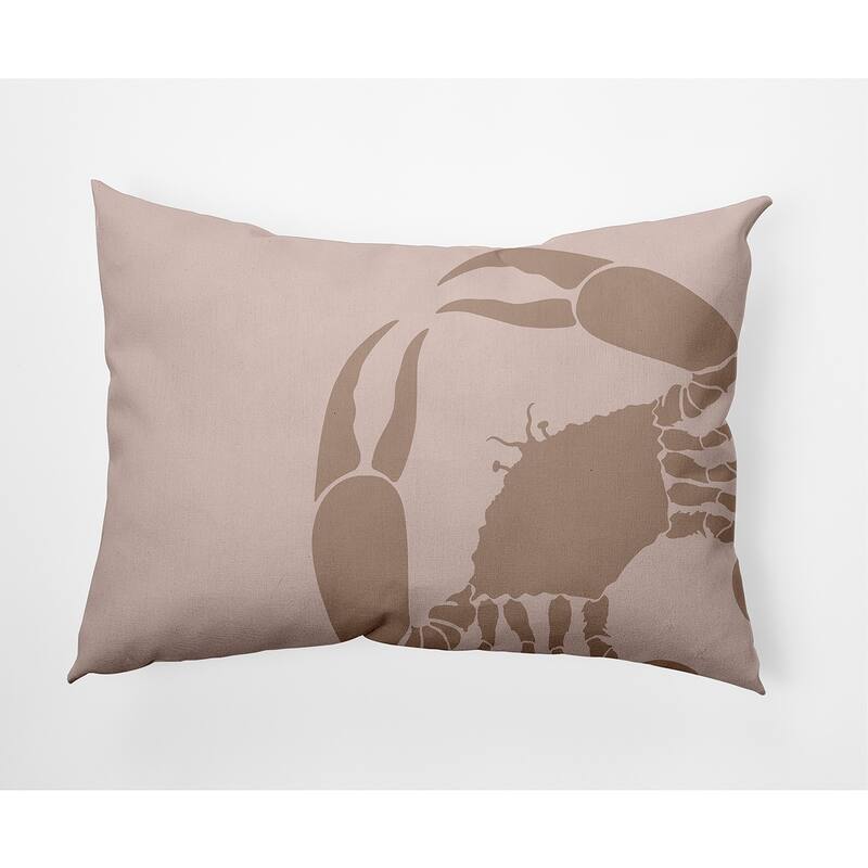 Crab Dip Nautical Indoor/Outdoor Throw Pillow - 14" x 20" - Mauve