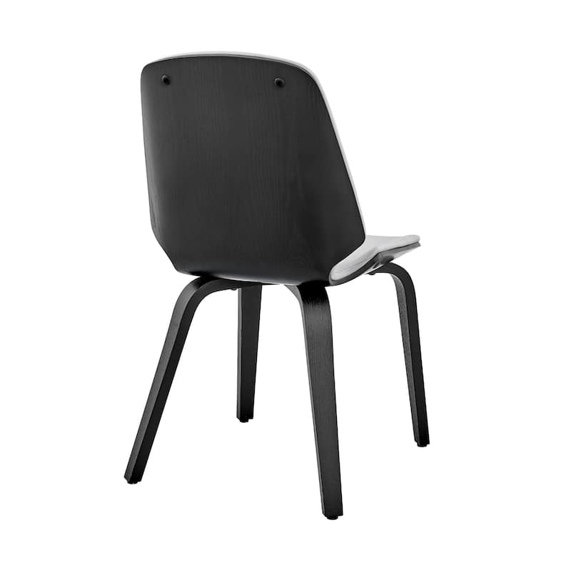 Brinley Walnut or Black Wood Upholstered Dining Chair