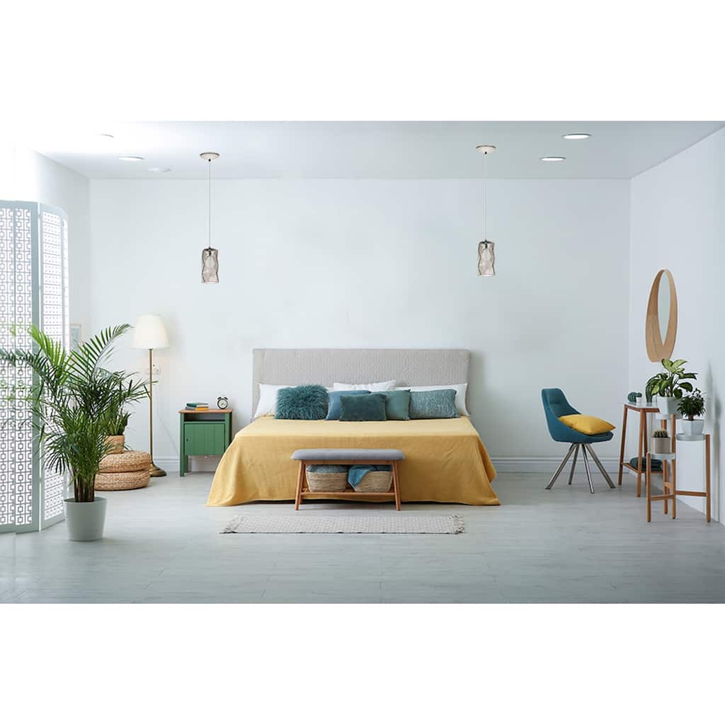 Eglo USA Estevau 1-Light Satin Nickel Mini Pendant - Satin Nickel