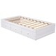 preview thumbnail 10 of 13, Concise Platform Storage Bed Frame with 3 Drawers for Twin Mattress, White